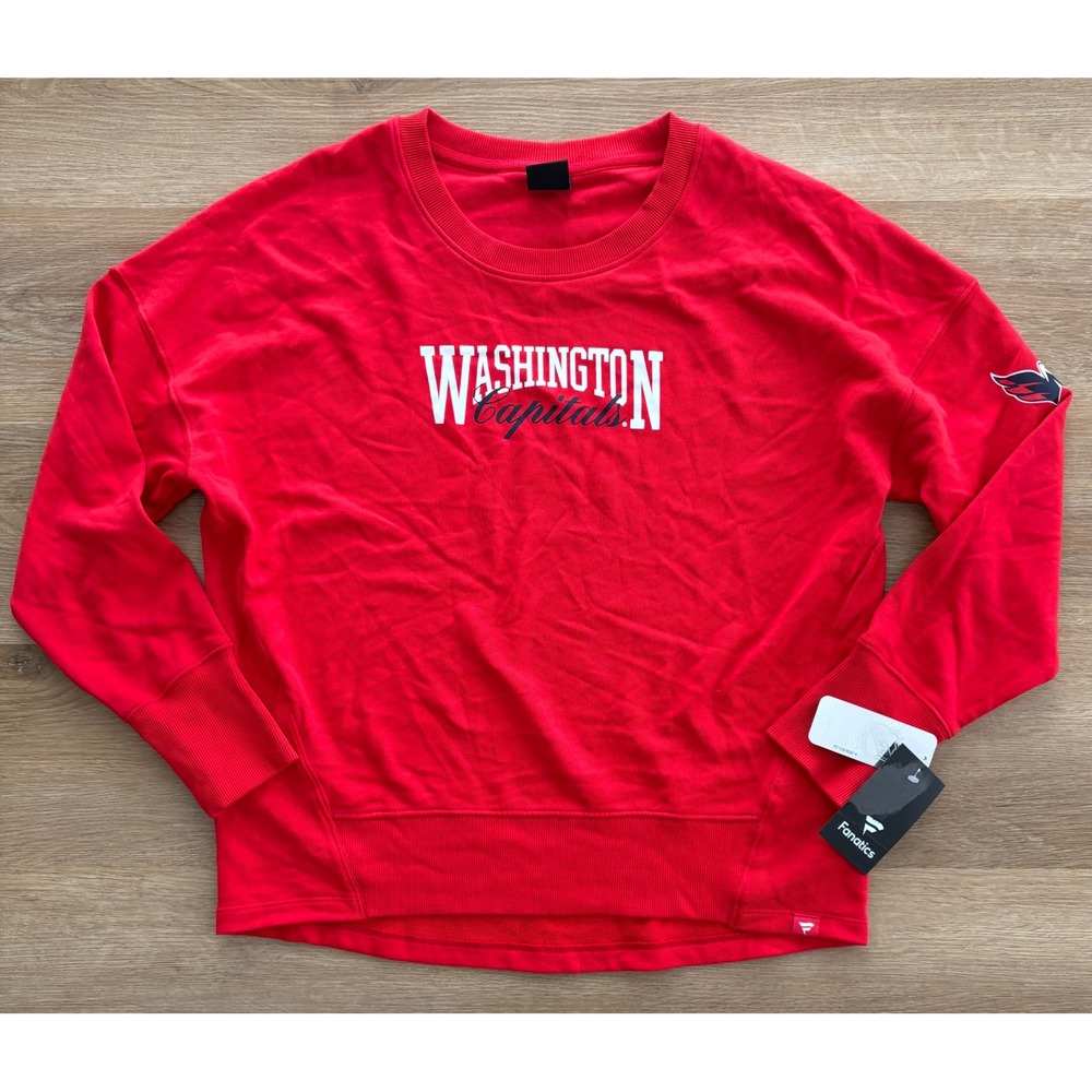 NWT Women's Fanatics Washington Capitals Crewneck Sweatshirt - Medium - Red